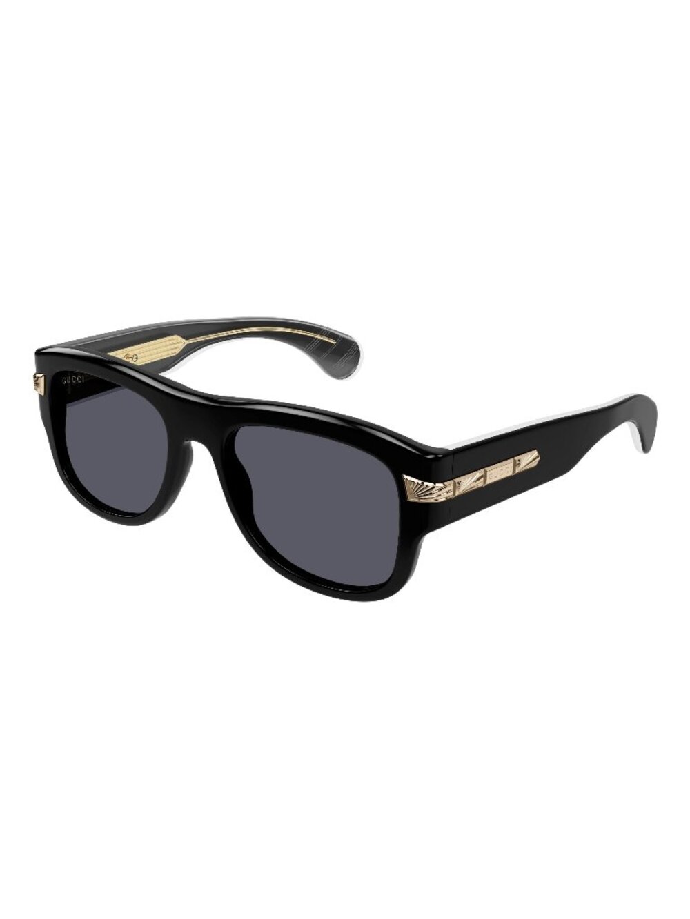 New Gucci Men's Sunglasses Black Square Grey Lens Acetate Frame GG1517S 001 54